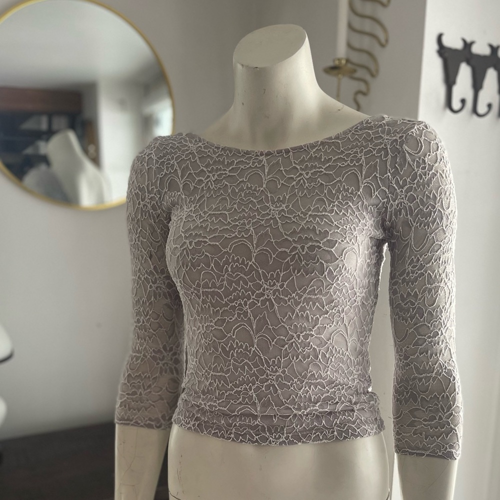 Garage Balletcore Lace Open Back Sweater